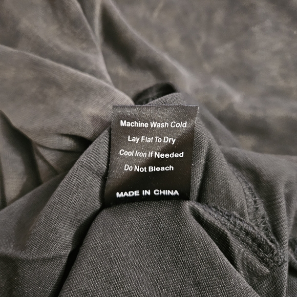 POL Women's Oversized Long Sleeve Black Mineral Wash Dress Size Small Boho - Picture 8 of 8